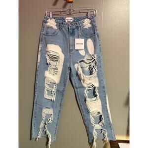 LITZ by Uniq Distressed Light Wash Jeans – Size M